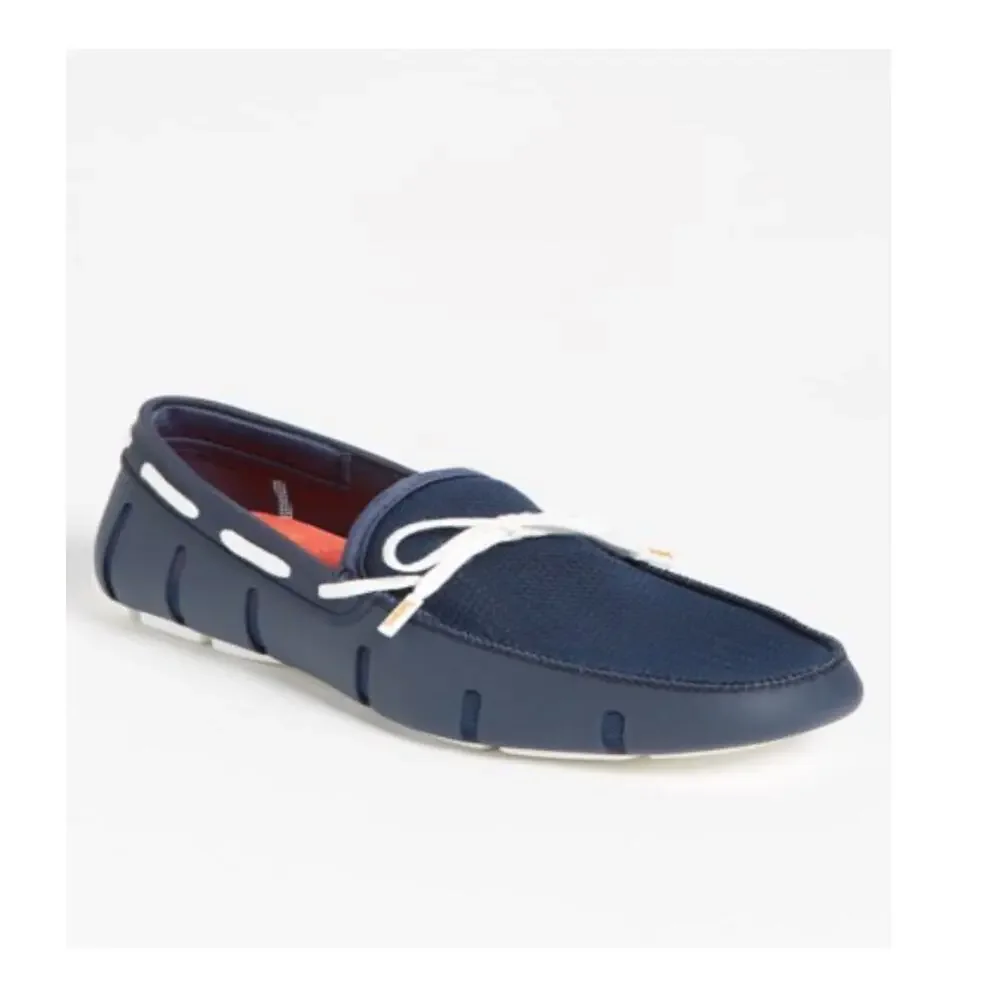 Swims Men's Braided‎ Lace Up Slip on Boat Shoes Loafers Blue